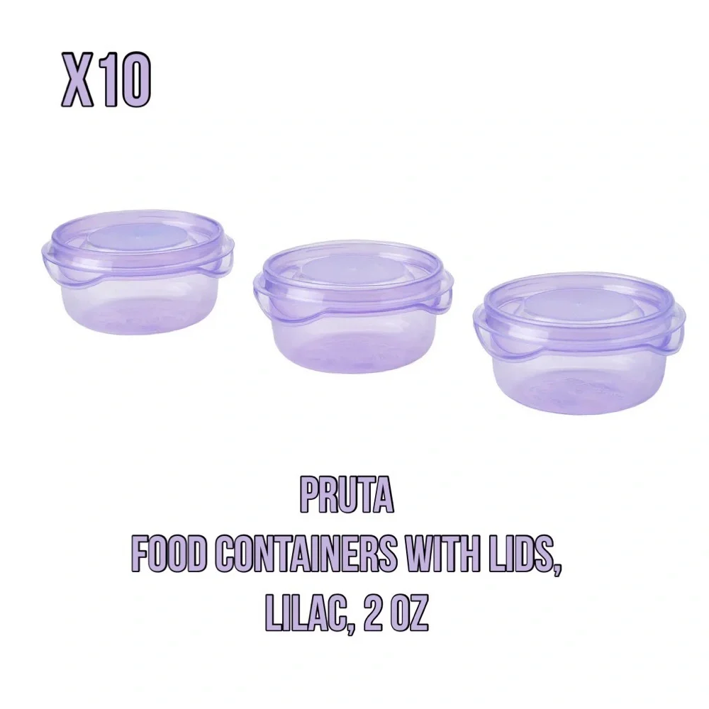 10 Packs Lilac Food Containers with Lids - Set of 30